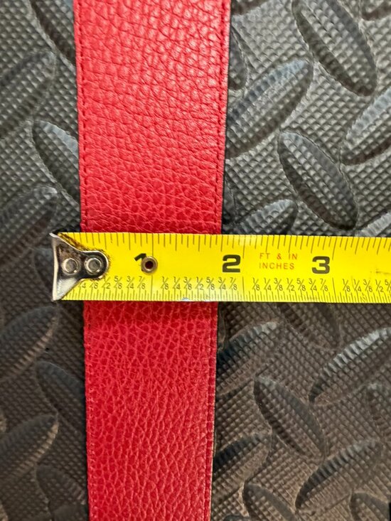 EUC Gucci Interlocking GG Reversible Leather Belt Black Red Gold Buckle 1.5\